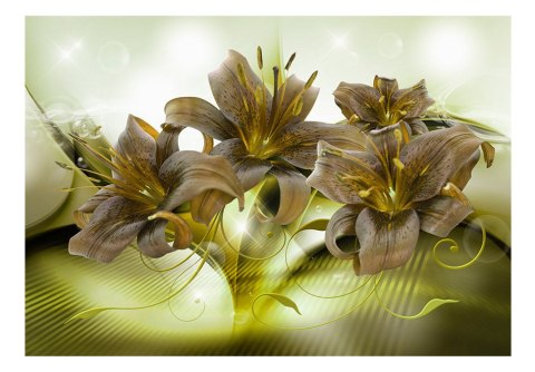 Fototapeta - Zielone Lilie 3D Fototapeta - Zielone Lilie 3D