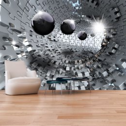 Fototapeta - Srebrny Nowoczesny Tunel