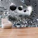 Fototapeta samoprzylepna - Tunel 3D Chrom