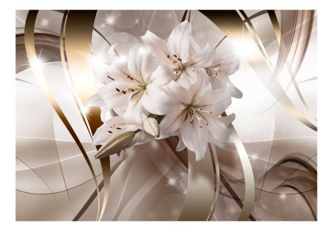 Fototapeta samoprzylepna - Złoto, Lilie, 3D Fototapeta samoprzylepna - Złoto, Lilie, 3D