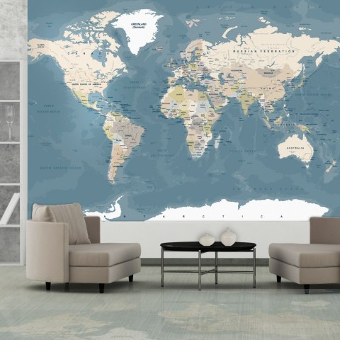 Fototapeta - Błękitna Mapa Świata Fototapeta - Błękitna Mapa Świata