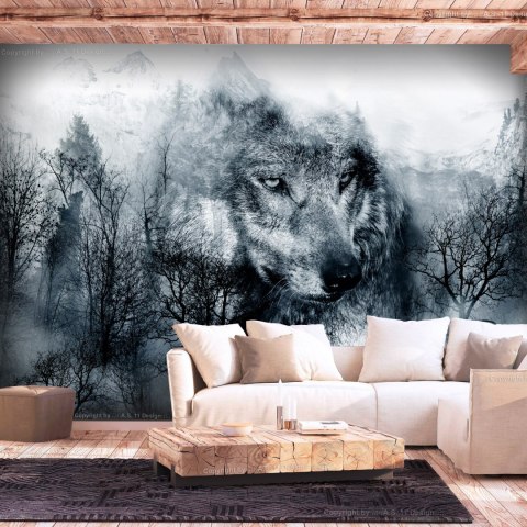 Fototapeta - Wilk z gór, Czarno-Biały Fototapeta - Wilk z gór, Czarno-Biały