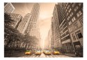 Fototapeta - Miasto i Taksówki, Sepia