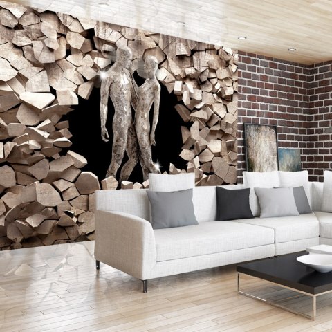 FOTOTAPETA SAMOPRZYLEPNA 3D NA ŚCIANĘ 196x140 Serce z kamienia FOTOTAPETA SAMOPRZYLEPNA 3D NA ŚCIANĘ 196x140 Serce z kamienia