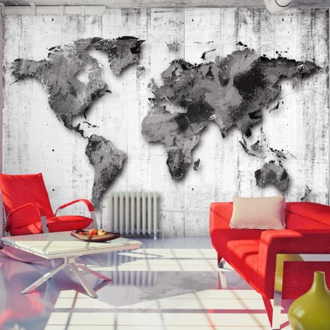 Fototapeta samoprzylepna - Szara Mapa Świata Fototapeta samoprzylepna - Szara Mapa Świata