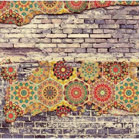 Fototapeta - Kolorowa Mozaika, Mur Fototapeta - Kolorowa Mozaika, Mur