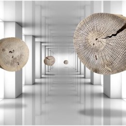 Fototapeta - Biały korytarz Iluzja 3D
