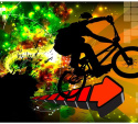 Fototapeta - Rower, Kolorowy BMX