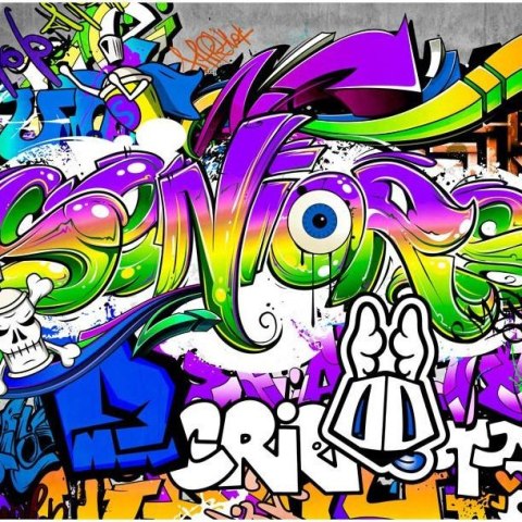Fototapeta - Fiolet, ZIelone Graffiti