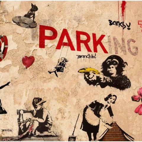 Fototapeta - Beżowa, Graffiti, Banksy Fototapeta - Beżowa, Graffiti, Banksy