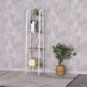 BIAŁY REGAŁ - INDUSTRIAL, DĄB, METAL, 4 PÓŁKI, MDF