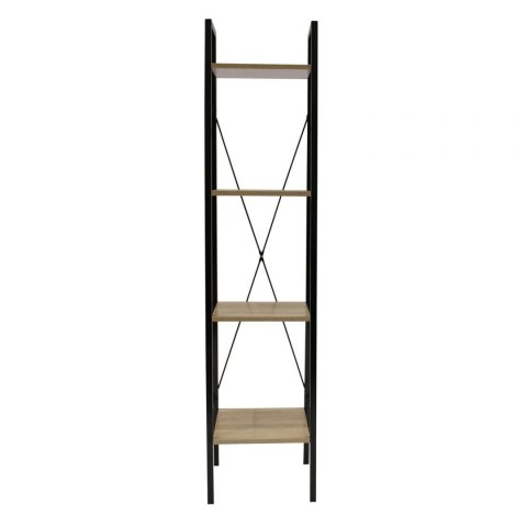 CZARNY REGAŁ INDUSTRIAL, DĄB, METALOWY, 4 PÓŁKI, MDF, LOFT, DO POKOJU CZARNY REGAŁ INDUSTRIAL, DĄB, METALOWY, 4 PÓŁKI, MDF, LOFT, DO POKOJU
