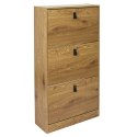 SZAFKA NA BUTY LOFT, MDF, DĄB, DO PRZEDPOKOJU, 3 UCHYLNE SZAFKI, 63 CM