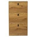 SZAFKA NA BUTY LOFT, MDF, DĄB, DO PRZEDPOKOJU, 3 UCHYLNE SZAFKI, 63 CM
