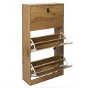 SZAFKA NA BUTY LOFT, MDF, DĄB, DO PRZEDPOKOJU, 3 UCHYLNE SZAFKI, 63 CM