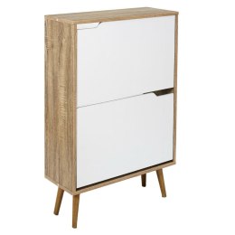 SKANDYNAWSKA SZAFKA NA BUTY, BIAŁA, DĄB, UCHYLNA, DO PRZEDPOKOJU, 60 CM